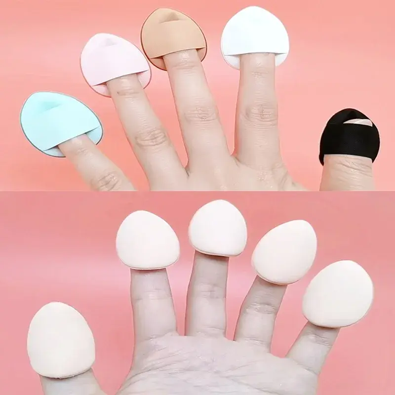 3/10pcs Mini Size Finger Puff Set Makeup Sponge Concealer Foundation Detail Puff Professional Cosmetic Cushion Puff Makeup Tool