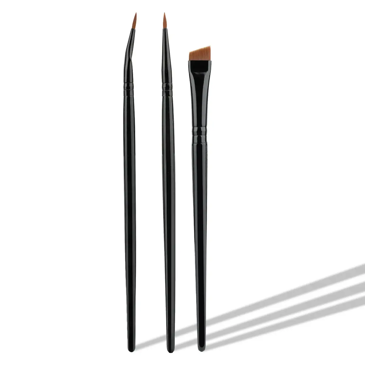 3pcs Ultra Fine Bent Eyeliner Brush Set Detail Makeup Eyes Tear Trough Fine Liner Concealer Brush Blade Angle Eyebrow Brush