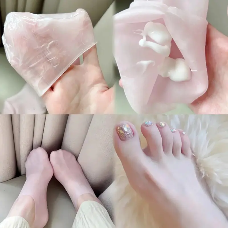 1Pair Silicone Foot Care Socks Anti Cracking Moisturizing Gel Elastic Socks DIY Foot Mask Cracked Dead Skin Remove Pedicure Tool