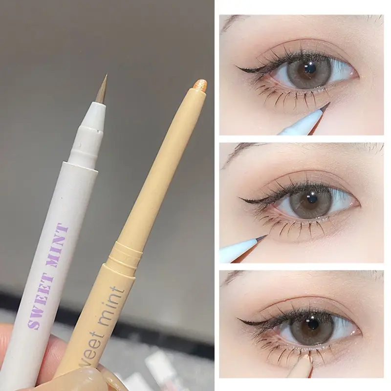 Liquid Eyeliner Lying Silkworm Pen Matte Shadow Long-lasting Waterproof Quick-dry Tea Brown Pen Glitter Eye Makeup Beauty Tools