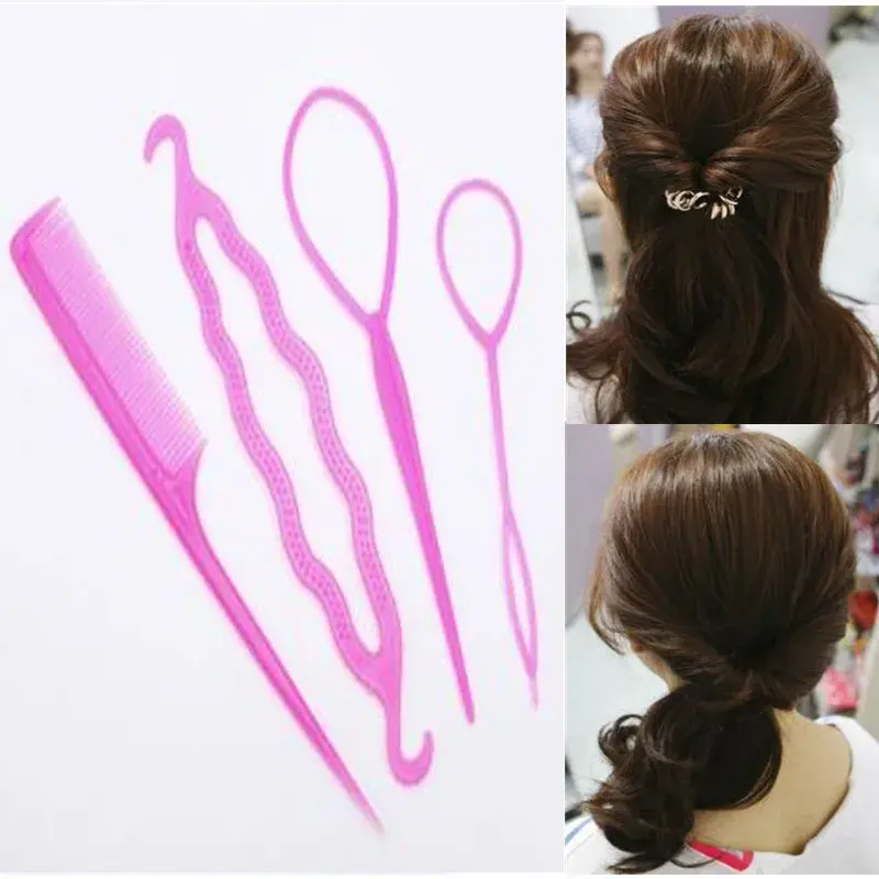 2/4pcs Multiple Magic Hair Braided Tool Women Girl Hair Donut Bun Maker Hairpins Twist Hair Clip Styling Accessory Tool
