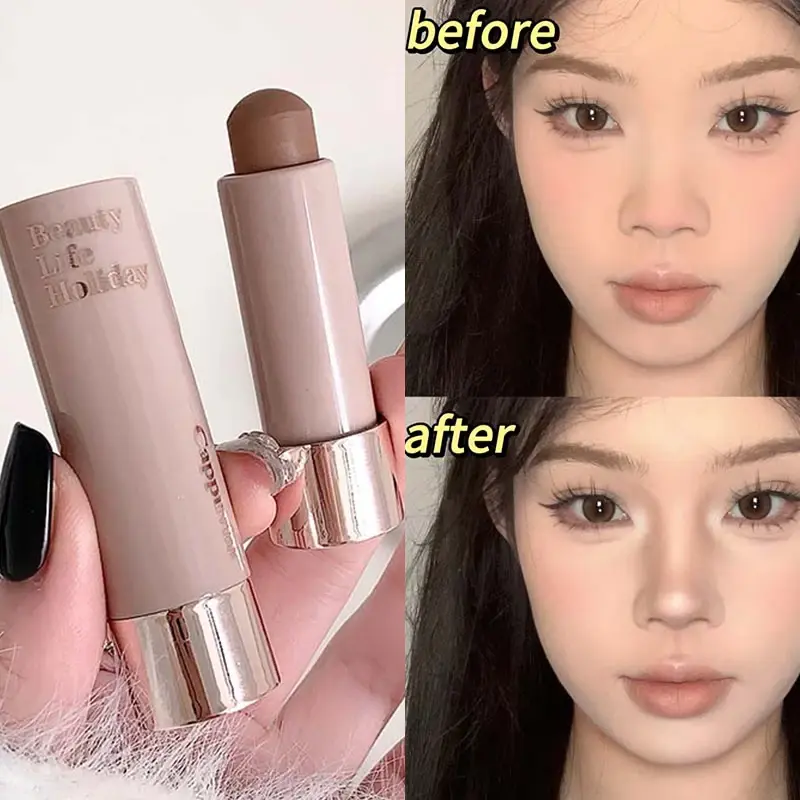 Silky Contour Grooming Stick Natural Gray Brown Nose Shadow Sculpting Facial Three-dimensional Makeup Matte Contouring Pen