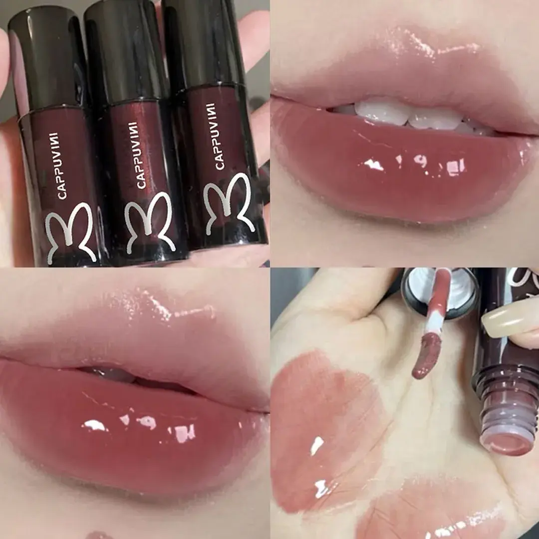 Fine Glitter Glass Lip Gloss Mirror Diamond Shimmer Liquid Lipstick Waterproof Pearl Jelly Transparent Lip Glaze Tint Make Up