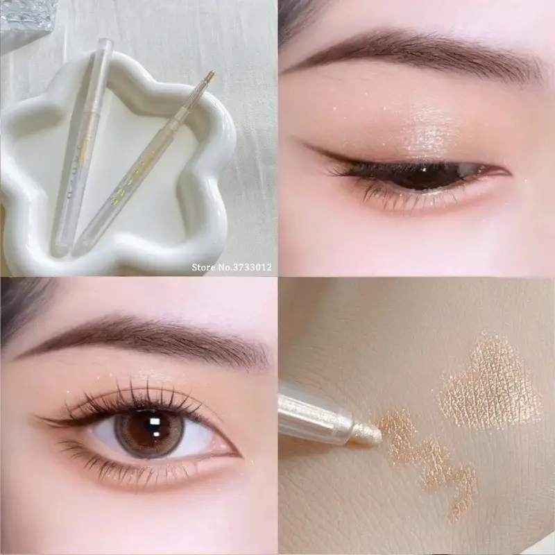 Milky Beige Lying Silkworm Eyeshadow Pen Pearlescent Matte Natural Eyes Corner Brightening Champagne Highlight Eyeliner Gel