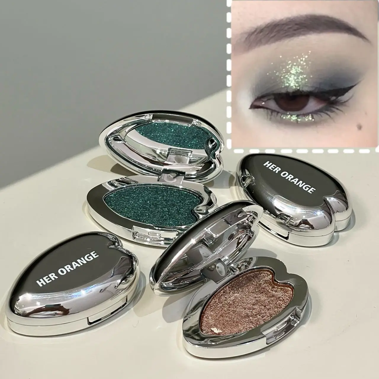Monochrome Gloss Metallic Eyeshadow Palette Punk Smoky Green Blue Eyeshadow Mashed Potato Waterproof Shimmer Lying Silkworm