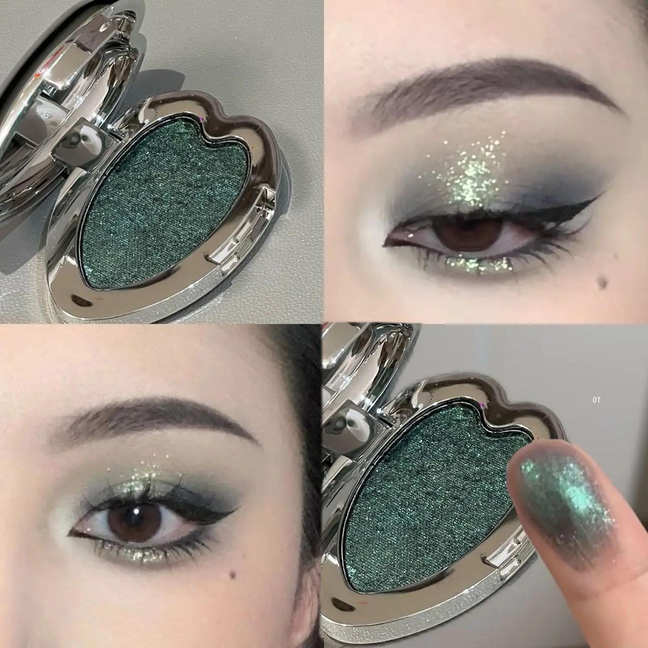 Monochrome Gloss Metallic Eyeshadow Palette Punk Smoky Green Blue Eyeshadow Mashed Potato Waterproof Shimmer Lying Silkworm