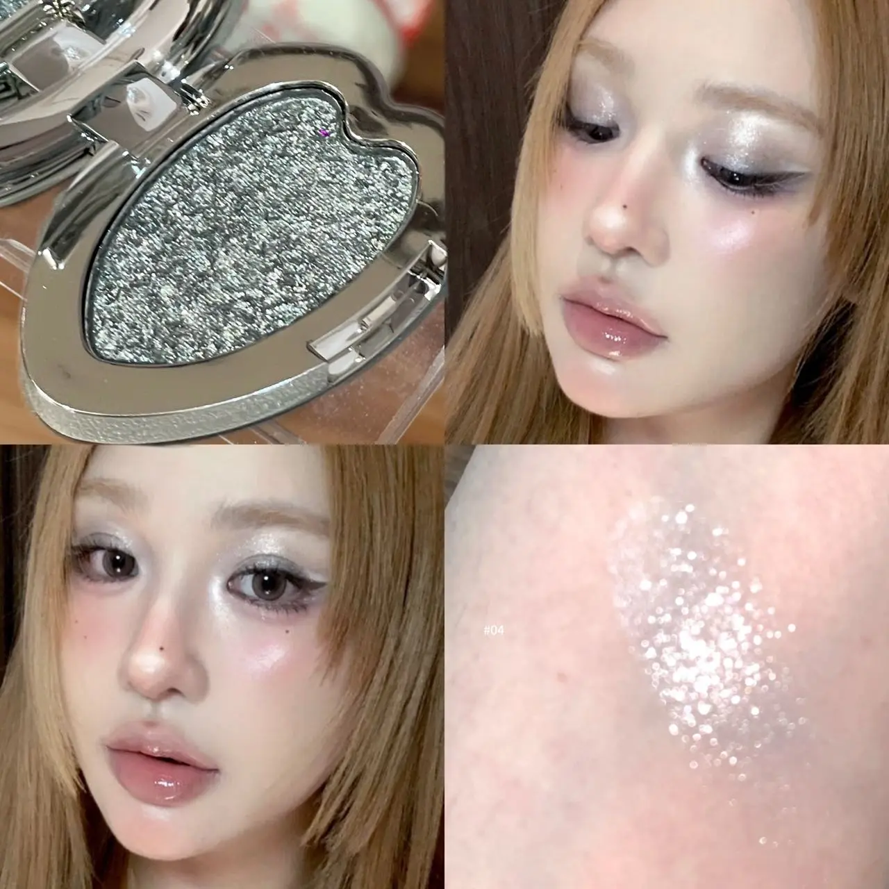 Monochrome Gloss Metallic Eyeshadow Palette Punk Smoky Green Blue Eyeshadow Mashed Potato Waterproof Shimmer Lying Silkworm