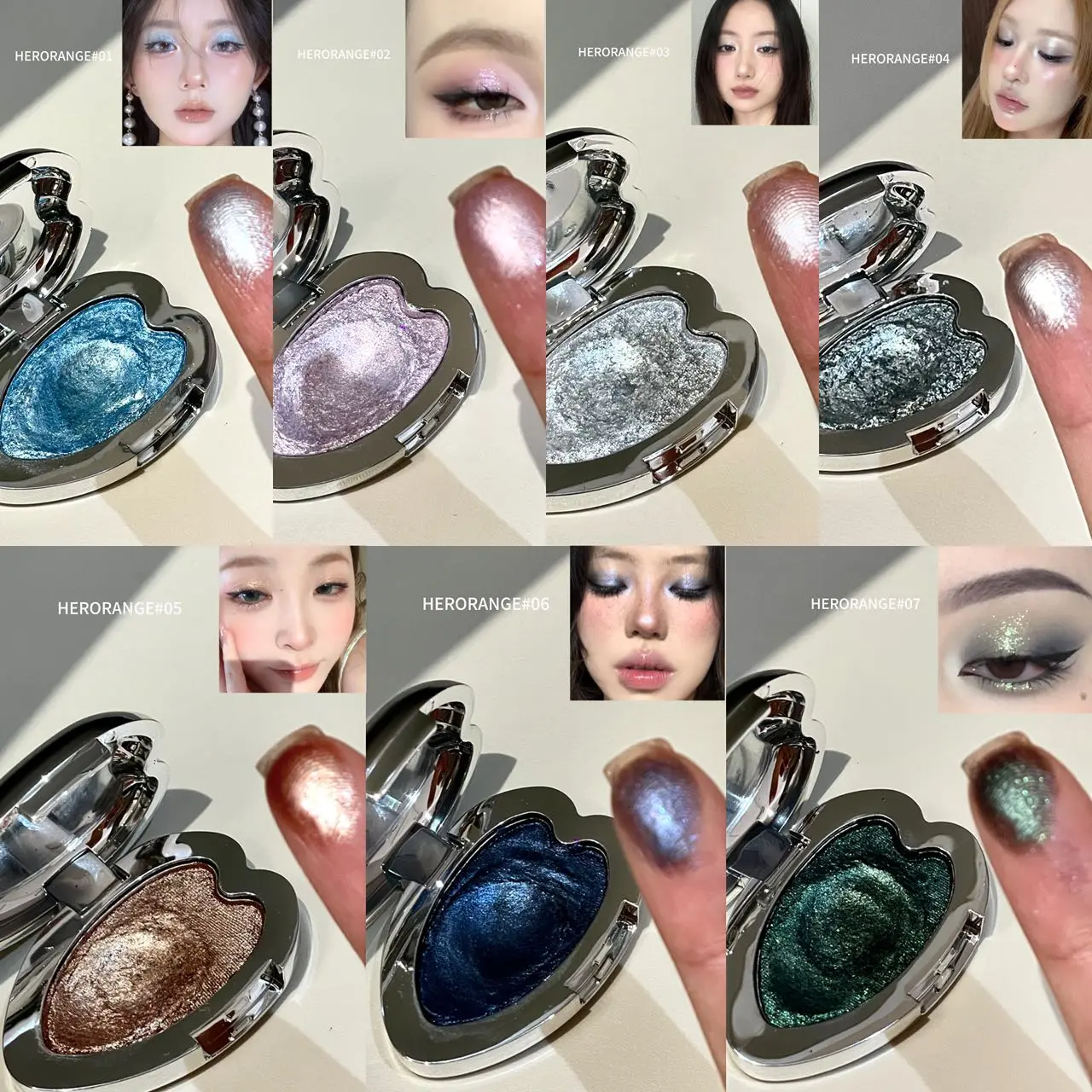 Monochrome Gloss Metallic Eyeshadow Palette Punk Smoky Green Blue Eyeshadow Mashed Potato Waterproof Shimmer Lying Silkworm