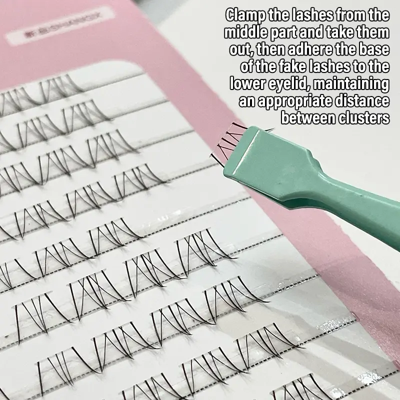 Large Flat Clamp Head Eyelash Tweezers Stainless Steel Curved Tweezers Clip Easily Pick Up Clusters Fake Eyelashes Makeup Tool
