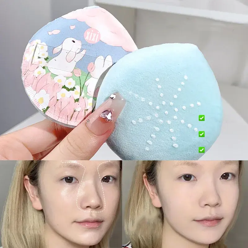 Thick Velvet Cosmetic Puff Face Makeup Sponge Cosmetics Soft Crystal Fluff Makeup Setting Puff Washable Lightweight Beauty Tool