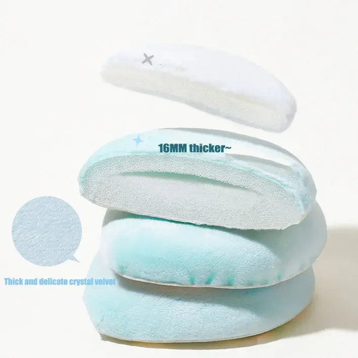 Thick Velvet Cosmetic Puff Face Makeup Sponge Cosmetics Soft Crystal Fluff Makeup Setting Puff Washable Lightweight Beauty Tool