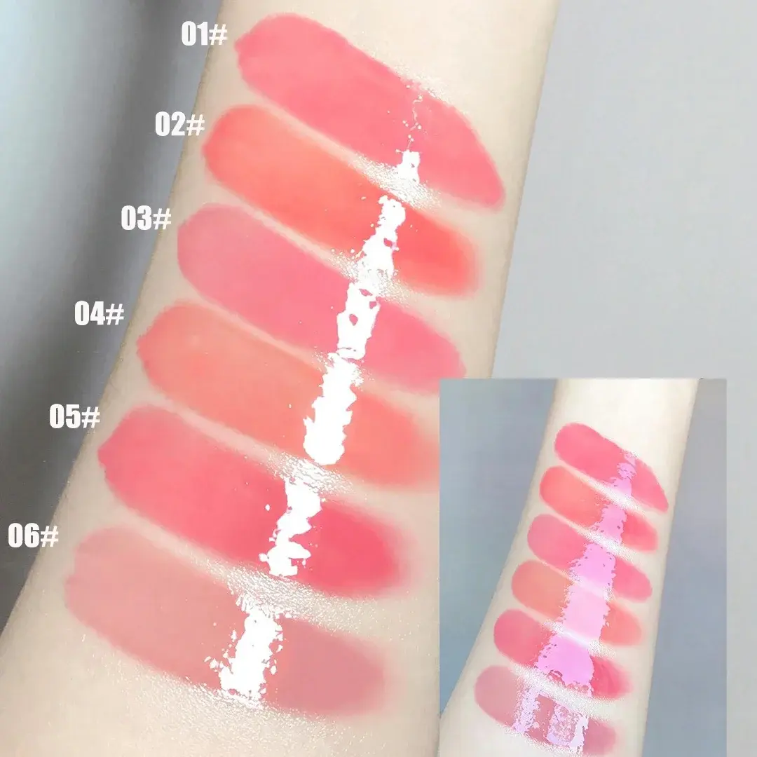 Flower Hydrating Solid Lip Gloss Mirror Shine Lip Honey Moisturizing Glossy Pink Jelly Lip Balm Non Sticky Makeup Lipstick