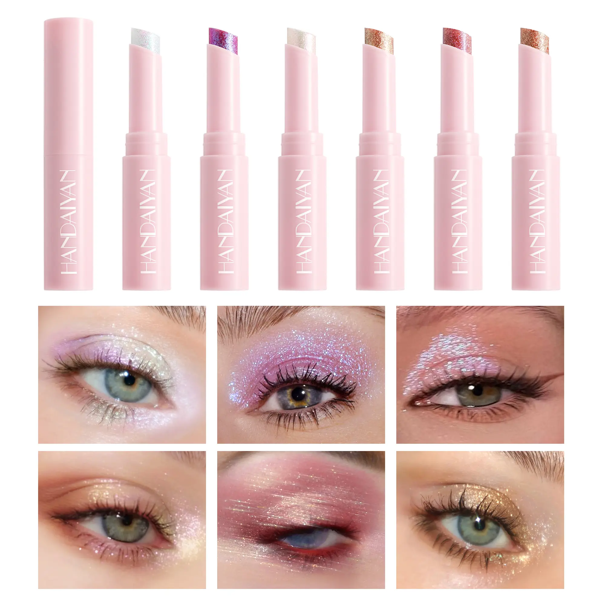 Jelly Glitter Stick Eye Shadow Monochrome Pearl Diamond Shimmer Finish Lilac Area Highlights Long Lasting Skin Brightening Stick