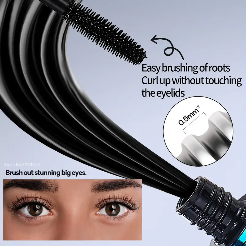 5D Mascara Waterproof Lengthening Curling Eyelashes Long Lasting Sweatproof Mascara Black Silk Fibre Makeup Beauty Cosmetics New