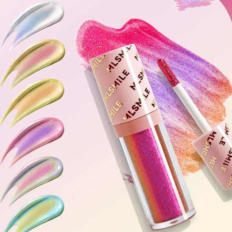 Multichrome Liquid Eyeshadow Stick Metallic Chameleon Glitter Eye Shadow High Pigment Waterproof Sparkling Shiny Lipgloss Makeup