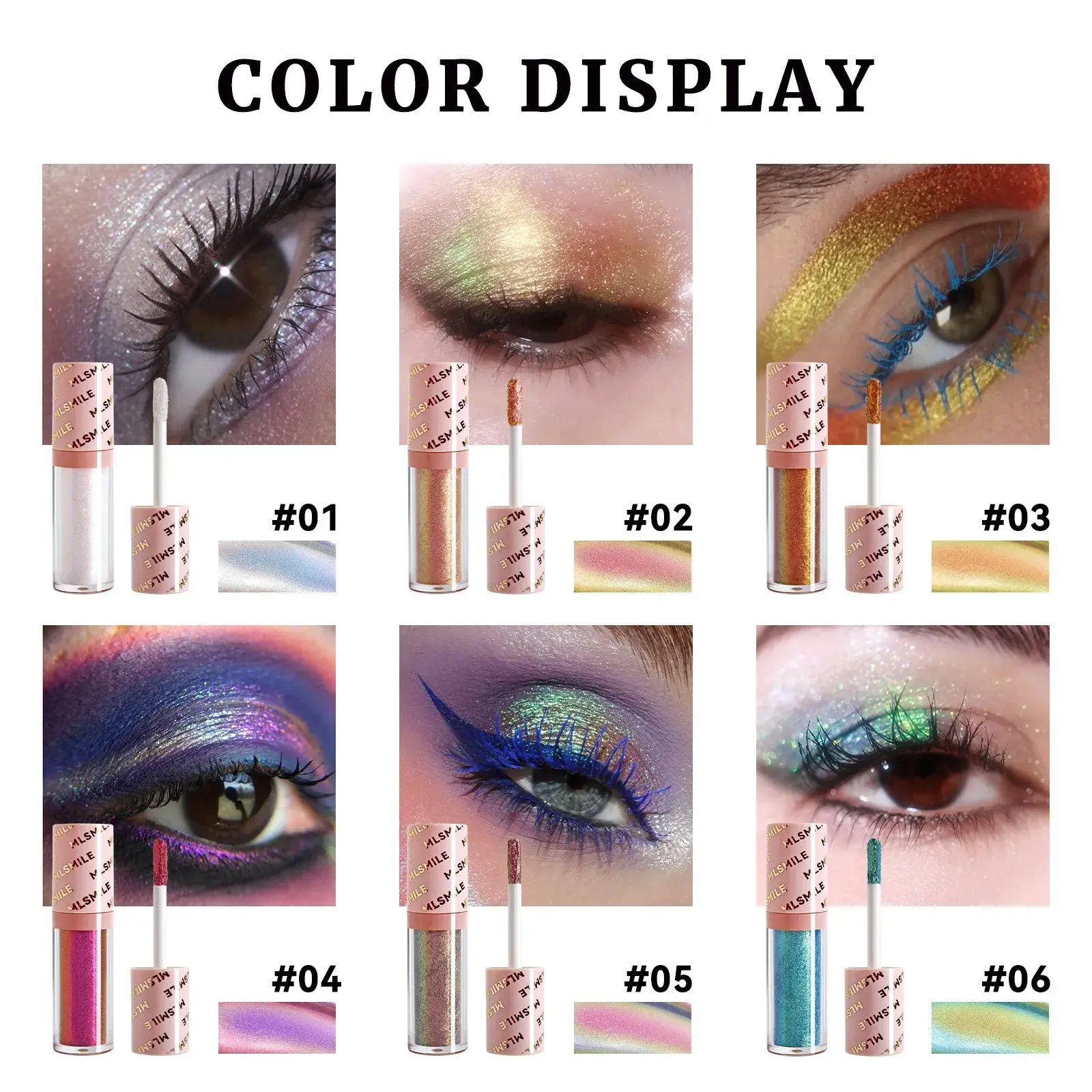 Multichrome Liquid Eyeshadow Stick Metallic Chameleon Glitter Eye Shadow High Pigment Waterproof Sparkling Shiny Lipgloss Makeup