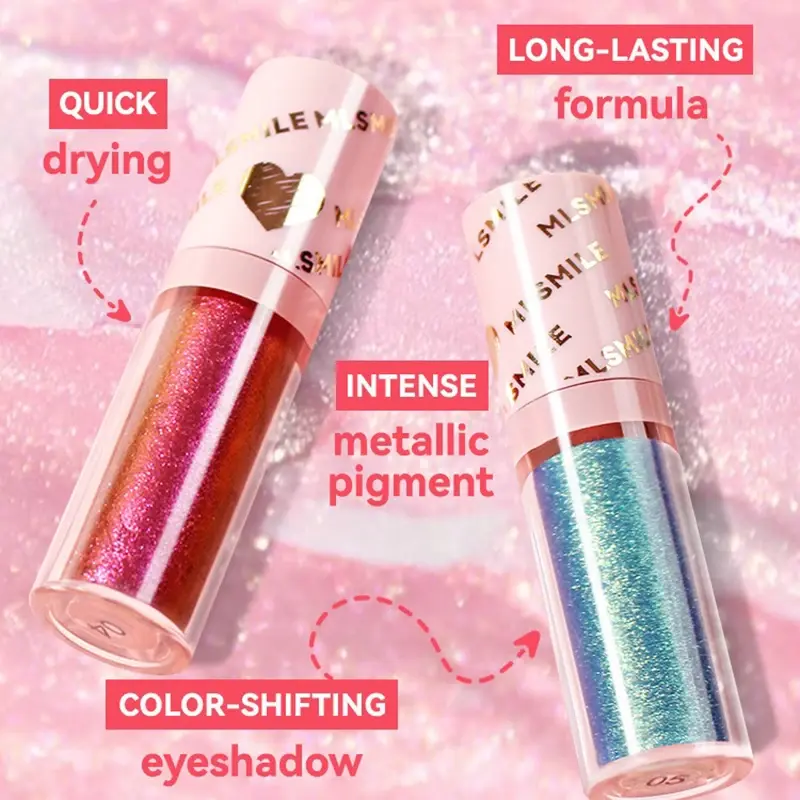 Multichrome Liquid Eyeshadow Stick Metallic Chameleon Glitter Eye Shadow High Pigment Waterproof Sparkling Shiny Lipgloss Makeup