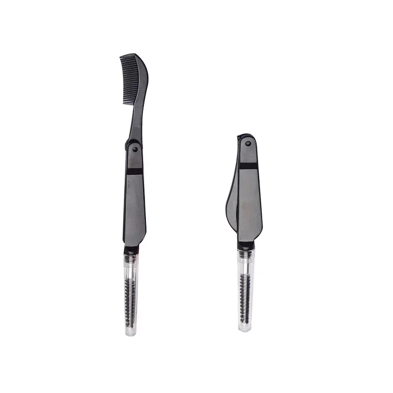Fashion Double Head Foldable Eyebrow Eyelashes Hair Eye Brow Extension Brush Metal Comb Eyelashes Comb Cosmetic Makeup Tools
