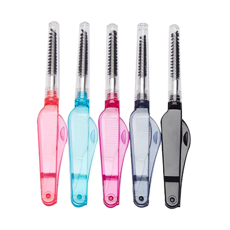 Fashion Double Head Foldable Eyebrow Eyelashes Hair Eye Brow Extension Brush Metal Comb Eyelashes Comb Cosmetic Makeup Tools