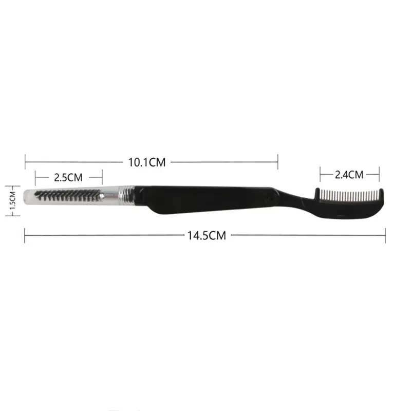 Fashion Double Head Foldable Eyebrow Eyelashes Hair Eye Brow Extension Brush Metal Comb Eyelashes Comb Cosmetic Makeup Tools