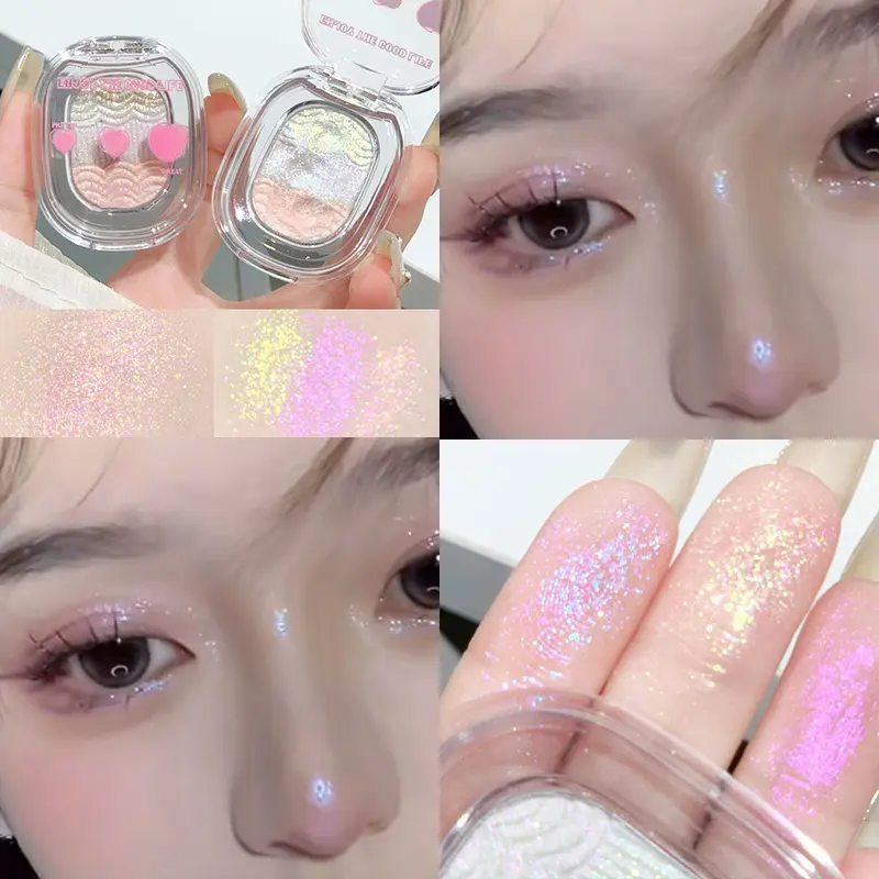 Chameleon Glitter Eyeshadow Highlighter Mashed potato High Gloss Shiny Crystal Brightening Bronzer Highlight Makeup Waterproof