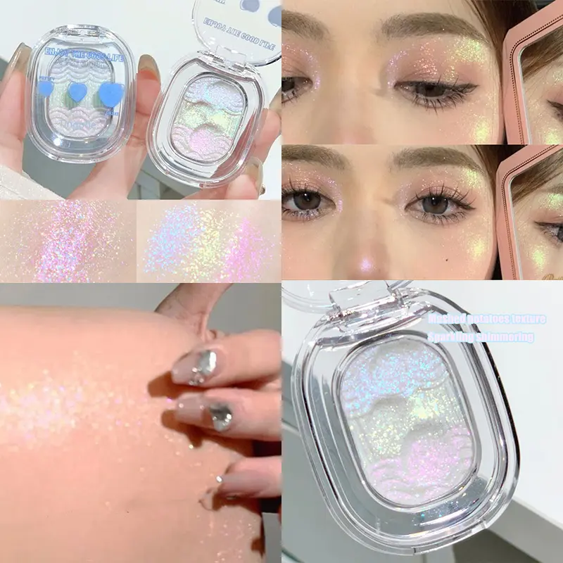 Chameleon Glitter Eyeshadow Highlighter Mashed potato High Gloss Shiny Crystal Brightening Bronzer Highlight Makeup Waterproof