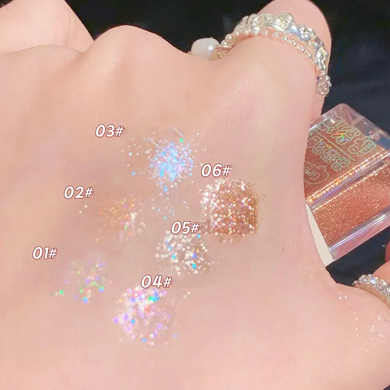 Crystal Liquid Eye Shadow Glitter Pink Blue Sequins Bright Eye Liner Pen Pearlescent Shiny Long Lasting Waterproof Eyes Makeup
