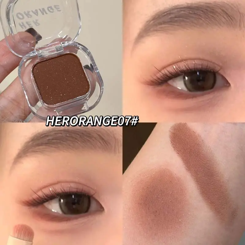 Single Color Matte Red Brown Eyeshadow Palette Pearl Glitter Low Saturation Eyelid Highlight Earth Shadow Eyeliner Makeup