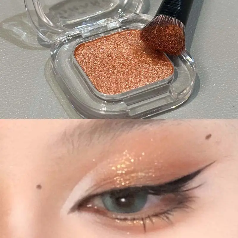 Single Color Matte Red Brown Eyeshadow Palette Pearl Glitter Low Saturation Eyelid Highlight Earth Shadow Eyeliner Makeup
