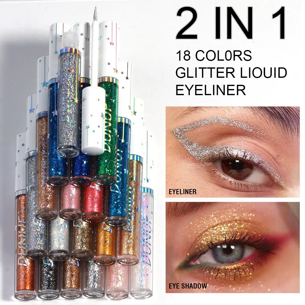 Diamond Blue Sequins Eyeliner Glitter Shiny Brighten Lying Silkworm Makeup Highlight Liquid Eye Liners Pigment Green Silver Gold