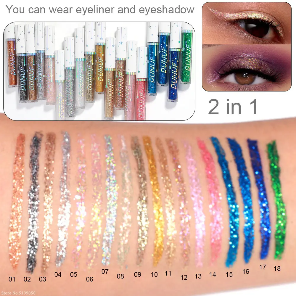 Diamond Blue Sequins Eyeliner Glitter Shiny Brighten Lying Silkworm Makeup Highlight Liquid Eye Liners Pigment Green Silver Gold