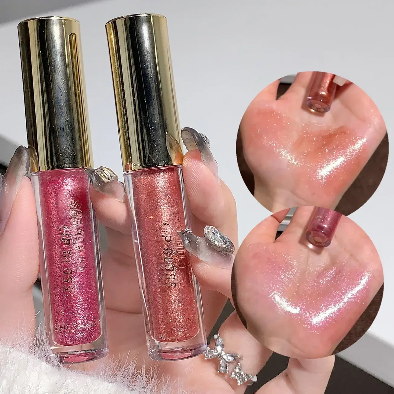 Dream Glitter Lip Gloss Shiny Diamond Shimmer Lip Glaze Waterproof Long Lasting Moisturizing Crystal Jelly Glitter Lipstick
