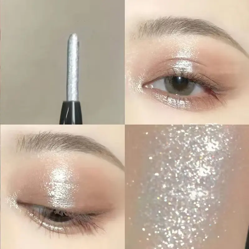 Matte Pearlescent White Eye Shadow Stick Smooth Eye Makeup Highlighter Shimmer Waterproof Pearly Silver Eyeliner Silkworm Pen