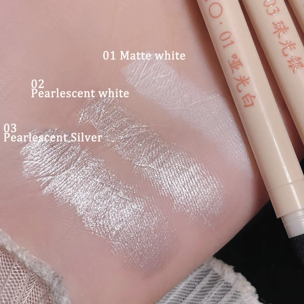 Matte Pearlescent White Eye Shadow Stick Smooth Eye Makeup Highlighter Shimmer Waterproof Pearly Silver Eyeliner Silkworm Pen