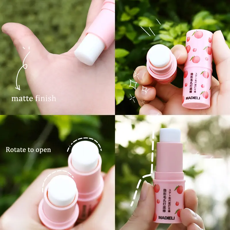 Invisible Pore Purple Primer Stick Waterproof Face Primer Makeup Base Gel Oil-control Matte Smooth Fine Lines Isolation Primer