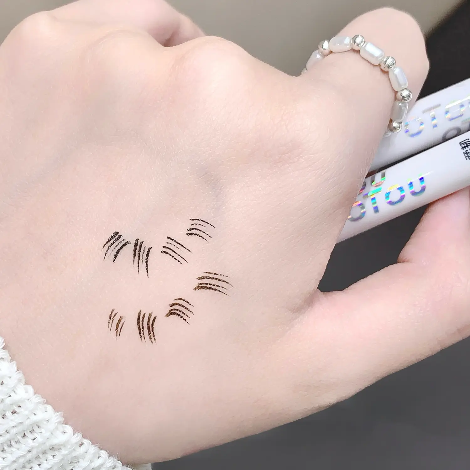 4 Points Wild Eyebrow Pen Liquid Brow Pencil Dark Brown Eyebrow Pencil Waterproof Eyebrow Tattoo Pen Cosmetics