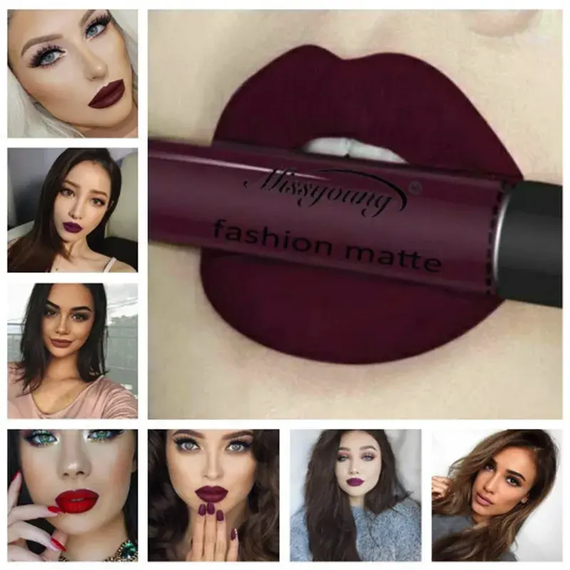 1Pcs Lipstick Brown Nude Chocolate Color Liquid Lipstick Lip Gloss Matte Batom Matte Maquiagem