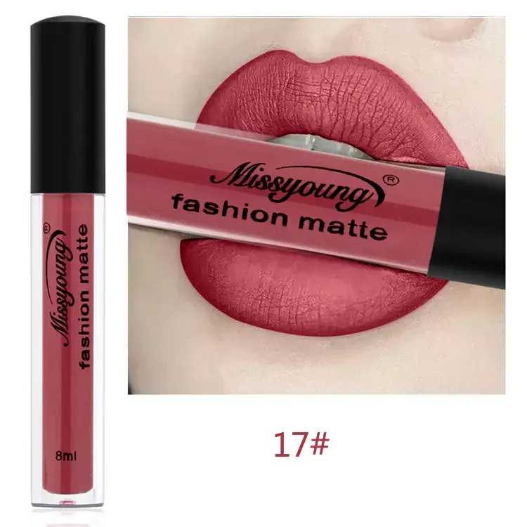 1Pcs Lipstick Brown Nude Chocolate Color Liquid Lipstick Lip Gloss Matte Batom Matte Maquiagem