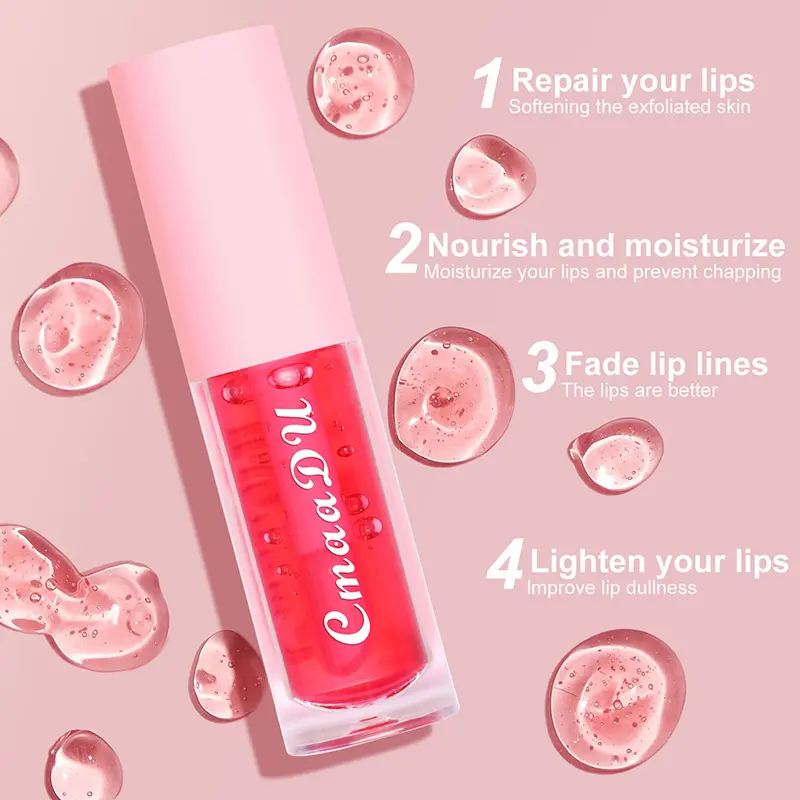 Fruit Lip Gloss Temperature Color Changing Mirror Lip Oil Plumping Moisturizing Reducing Lip Lines Waterproof Lip Balm Cosmetics