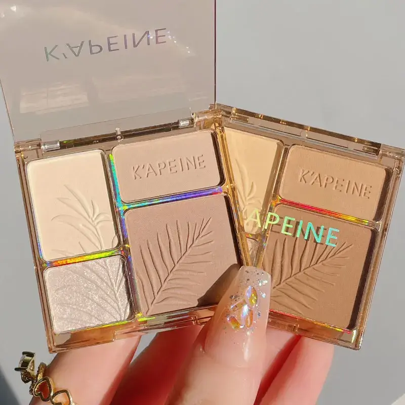 4 Colors Matte Highlighter Bronzers Palette Face Shading Grooming Powder Long-Lasting Makeup Face Contouring Shadow Cosmetics