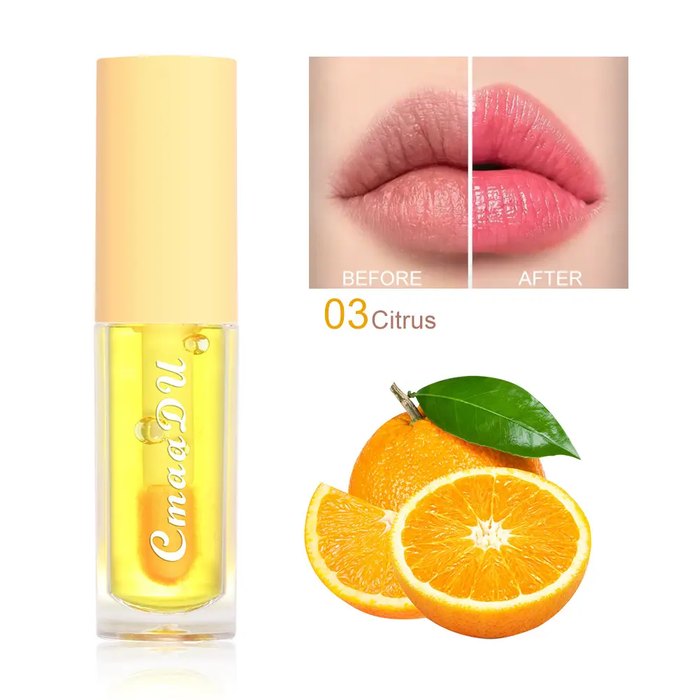 Fruit Lip Gloss Temperature Color Changing Mirror Lip Oil Plumping Moisturizing Reducing Lip Lines Waterproof Lip Balm Cosmetics