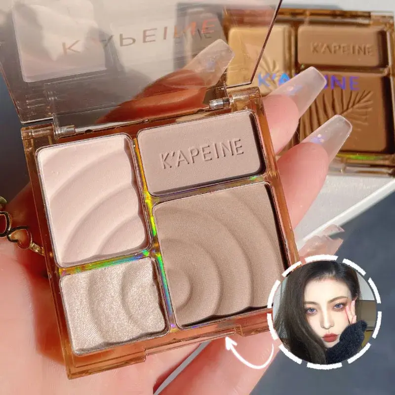 4 Colors Matte Highlighter Bronzers Palette Face Shading Grooming Powder Long-Lasting Makeup Face Contouring Shadow Cosmetics