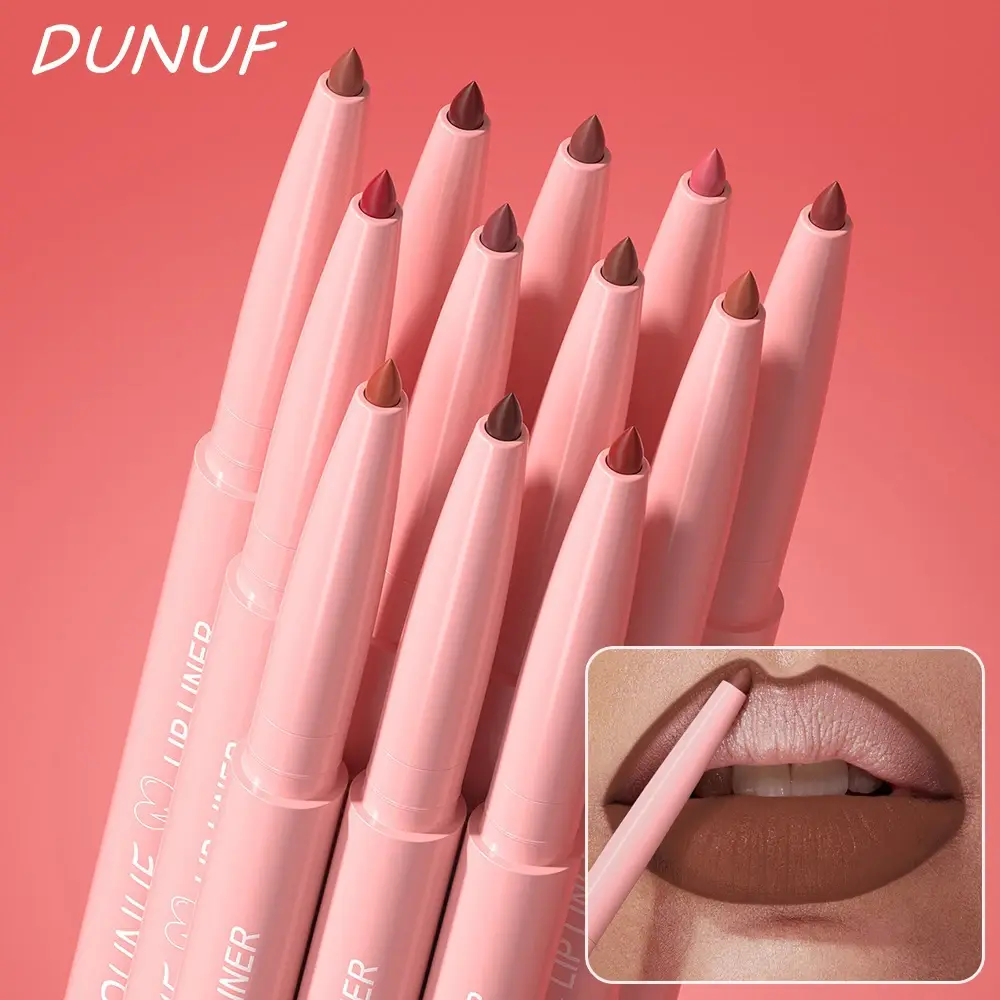 12 Color Slim Lip Liner Pencil Sexy Rose Red Brown Lip Outline Nude Matte Lipstick Contouring Tint Makeup Waterproof Crayon Pen