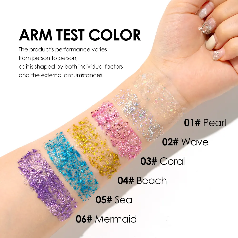 Sequins Glitter Stick 6 color Body Paint Glitter Eyeshadow Nail Hair Gel Holiday Stage Sparkling Skin and Dazzling Makeup