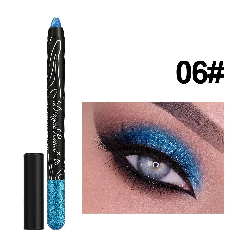 Diamond Glitter Eyeshadow Pencil Brighten Shiny Highlighter Black Gold Silvery Color Shimmering Sequins Eye Shadow Liner Makeup