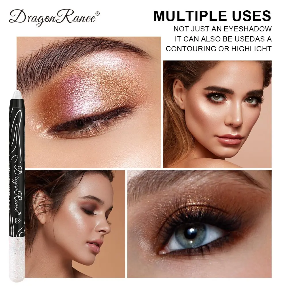 Diamond Glitter Eyeshadow Pencil Brighten Shiny Highlighter Black Gold Silvery Color Shimmering Sequins Eye Shadow Liner Makeup