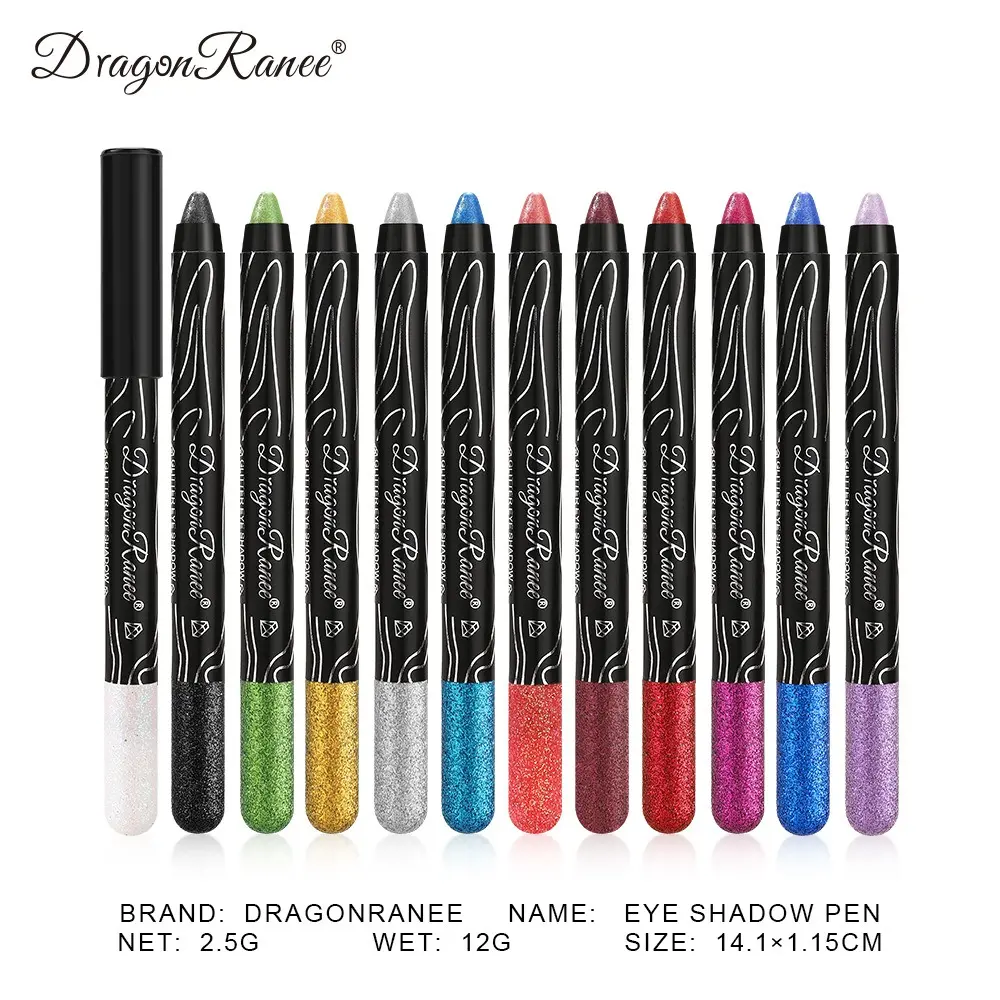 Diamond Glitter Eyeshadow Pencil Brighten Shiny Highlighter Black Gold Silvery Color Shimmering Sequins Eye Shadow Liner Makeup