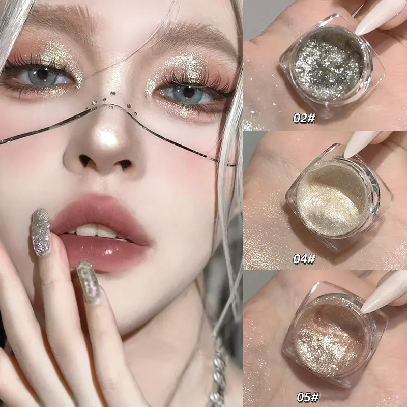 Diamond Purple Liquid Gel Eyeshadow Pearl Glitter Body Highlighter Sequins Monochrome Shimmer Brighten High Gloss Quick Drying