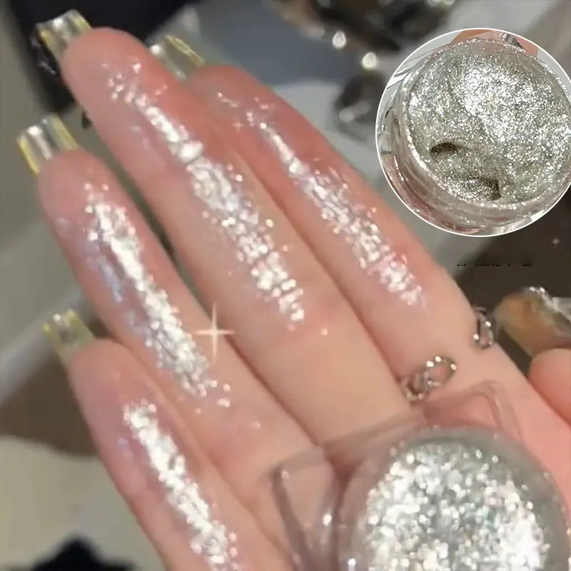 Diamond Purple Liquid Gel Eyeshadow Pearl Glitter Body Highlighter Sequins Monochrome Shimmer Brighten High Gloss Quick Drying