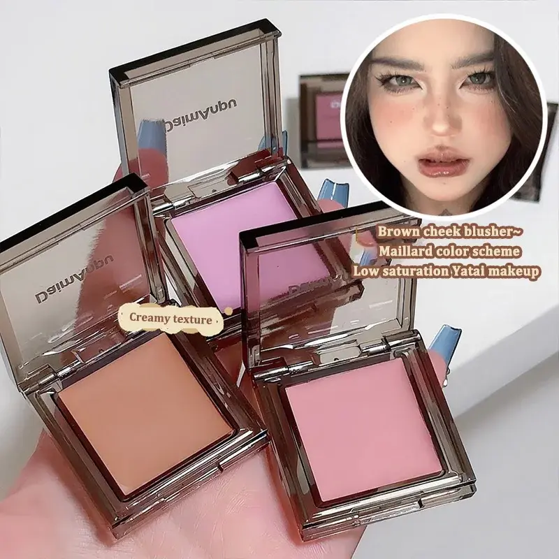Brown Cheek Contour Tint Creamy Matte Blusher Palette Long Lasting Silky Smooth Cheek Eye Mousse Rouge Blush Maillard Makeup